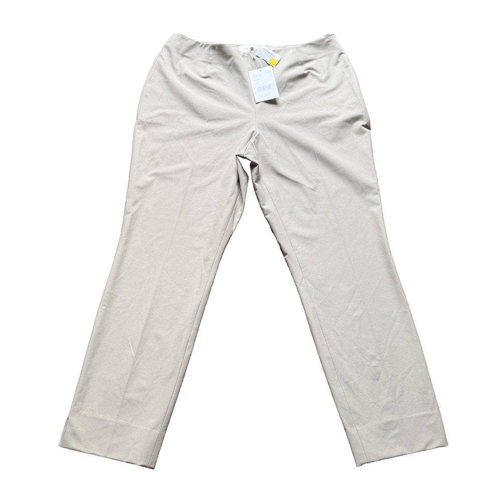 Lafayette 148 New York Stanton Pant Womens 12 Beige Slim Dress Pull On Twill NWT